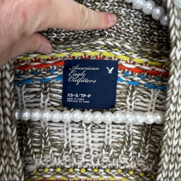 AMERICAN EAGLE OUTFITTERS AZTEC PRINT‎ KNIT SHRUG CARDIGAN EUC SZ XS/S - Picture 6 of 7